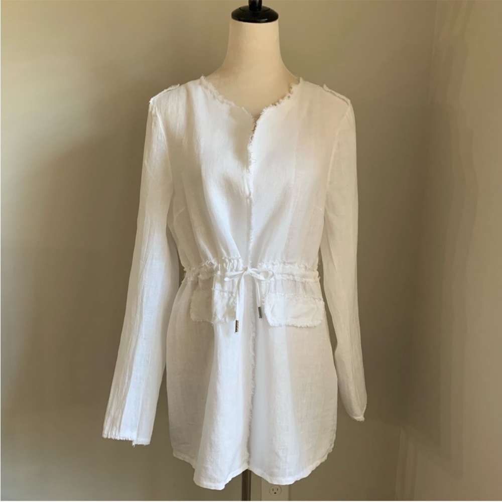 Baci Jacket L 100% Linen White